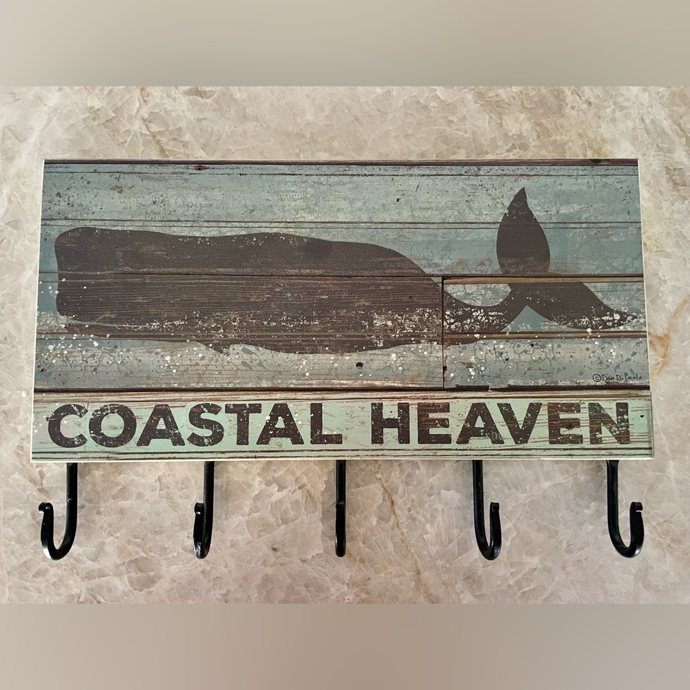 Coastal decor hanging hook super cute for keys or dog leashes. Like new!